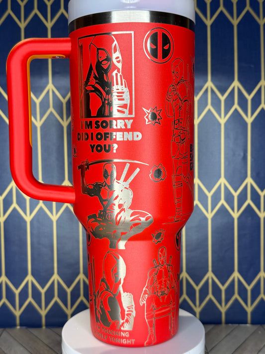 Deadpool Engraved Tumbler - Stanley IceFlow 30oz Flip Straw