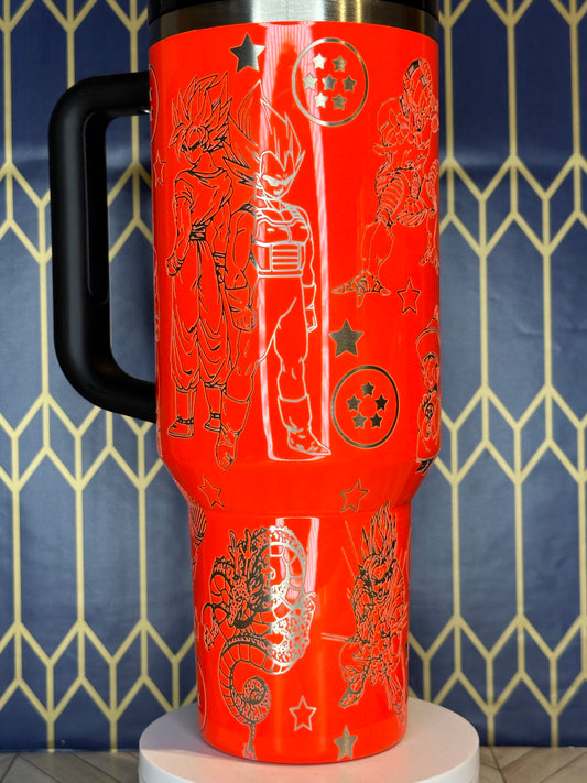 Dragon Ball Z Inspired Engraved Tumbler - Stanley IceFlow 30oz Flip Straw