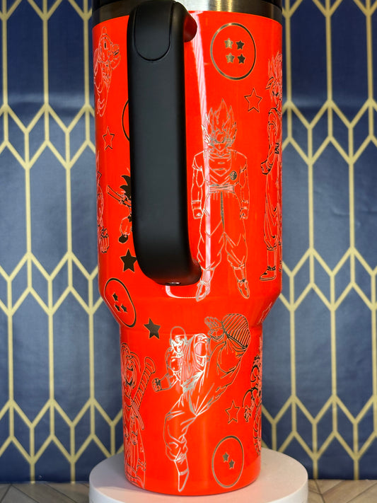 Dragon Ball Z Inspired Engraved Tumbler - Stanley Quencher 30/40oz