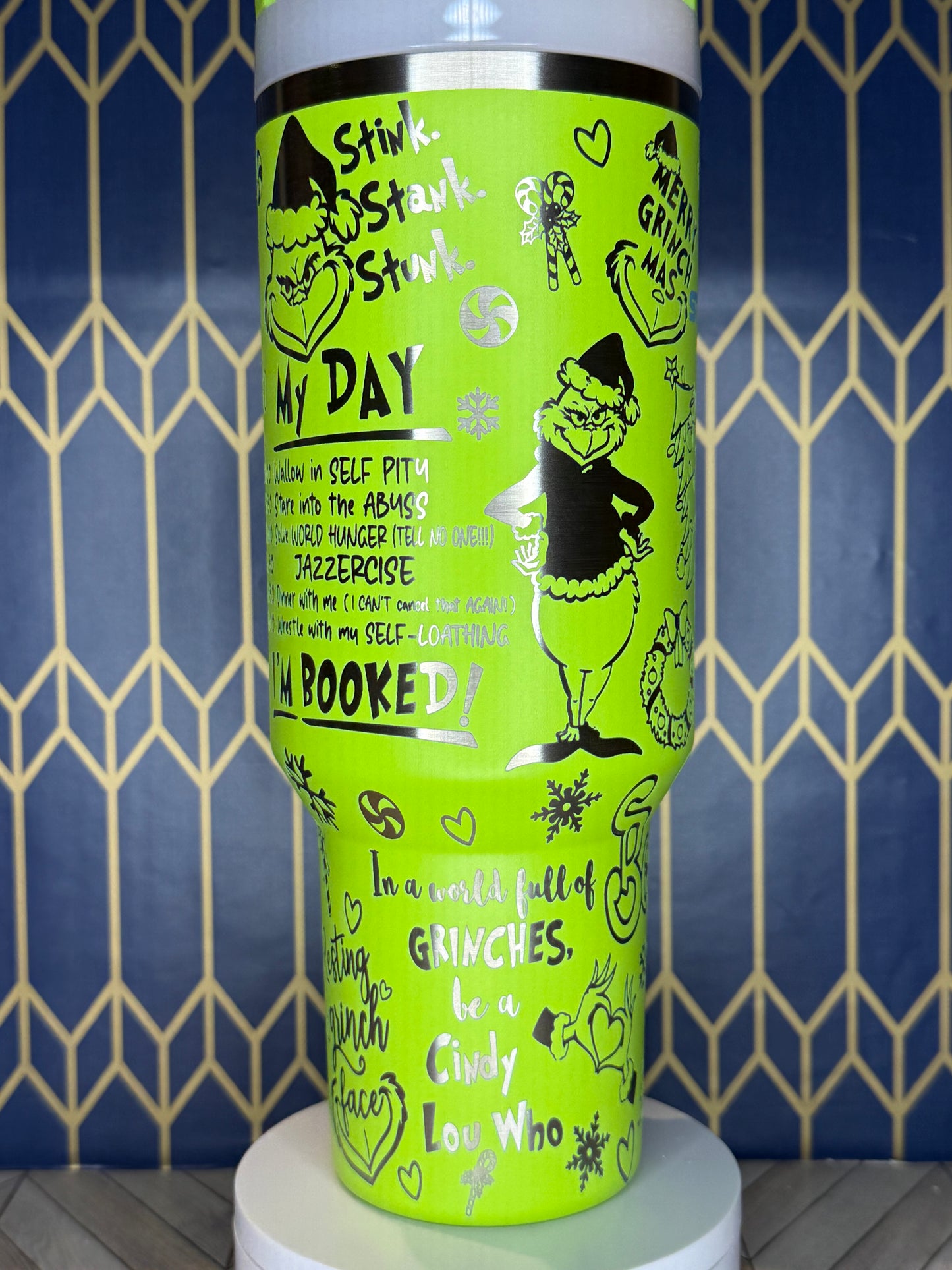 โWhoโs Stealing Christmas?โ Engraved Tumbler - Stanley Quencher 30/40oz