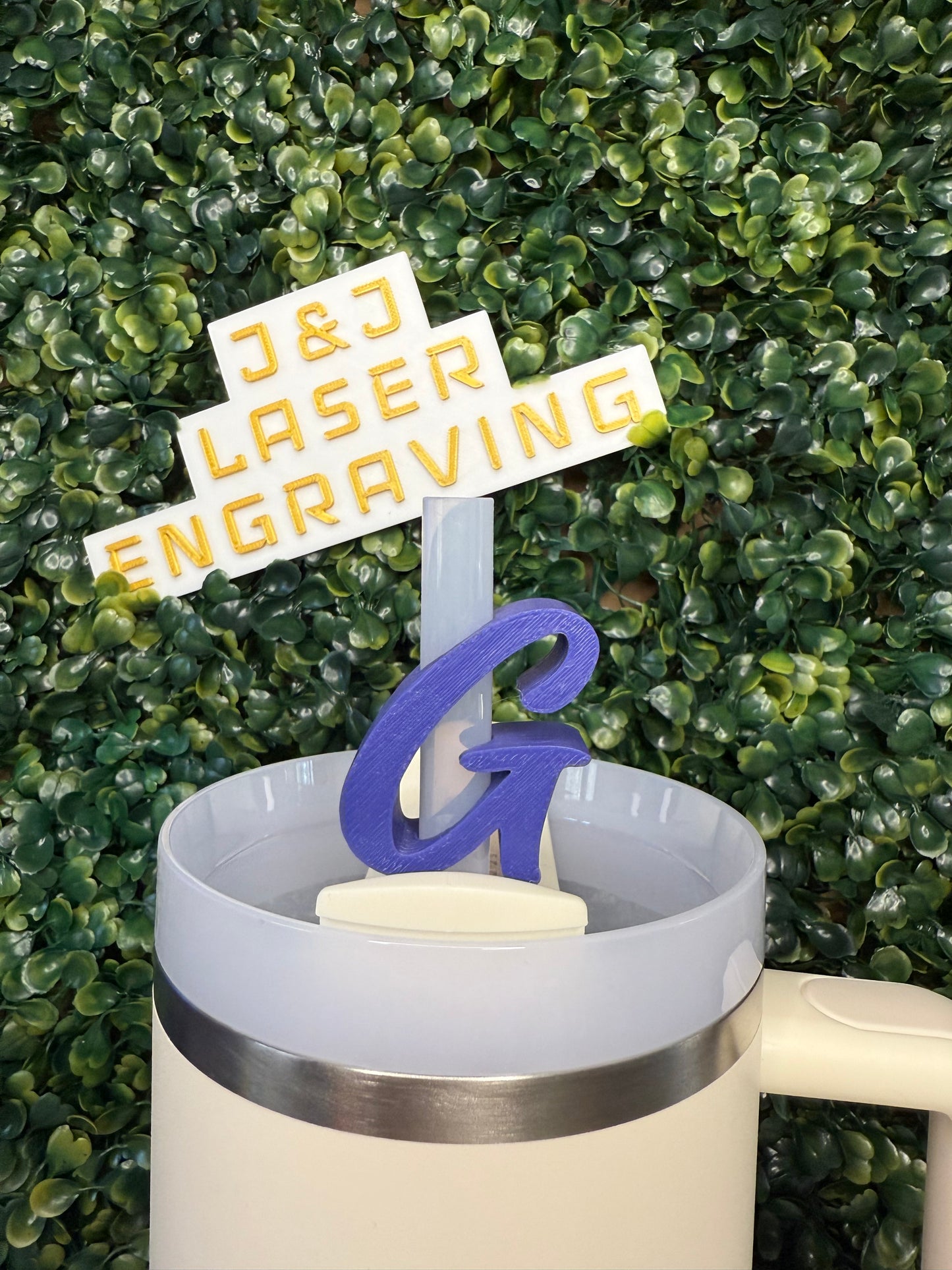 Personalized Script Letter Straw Topper