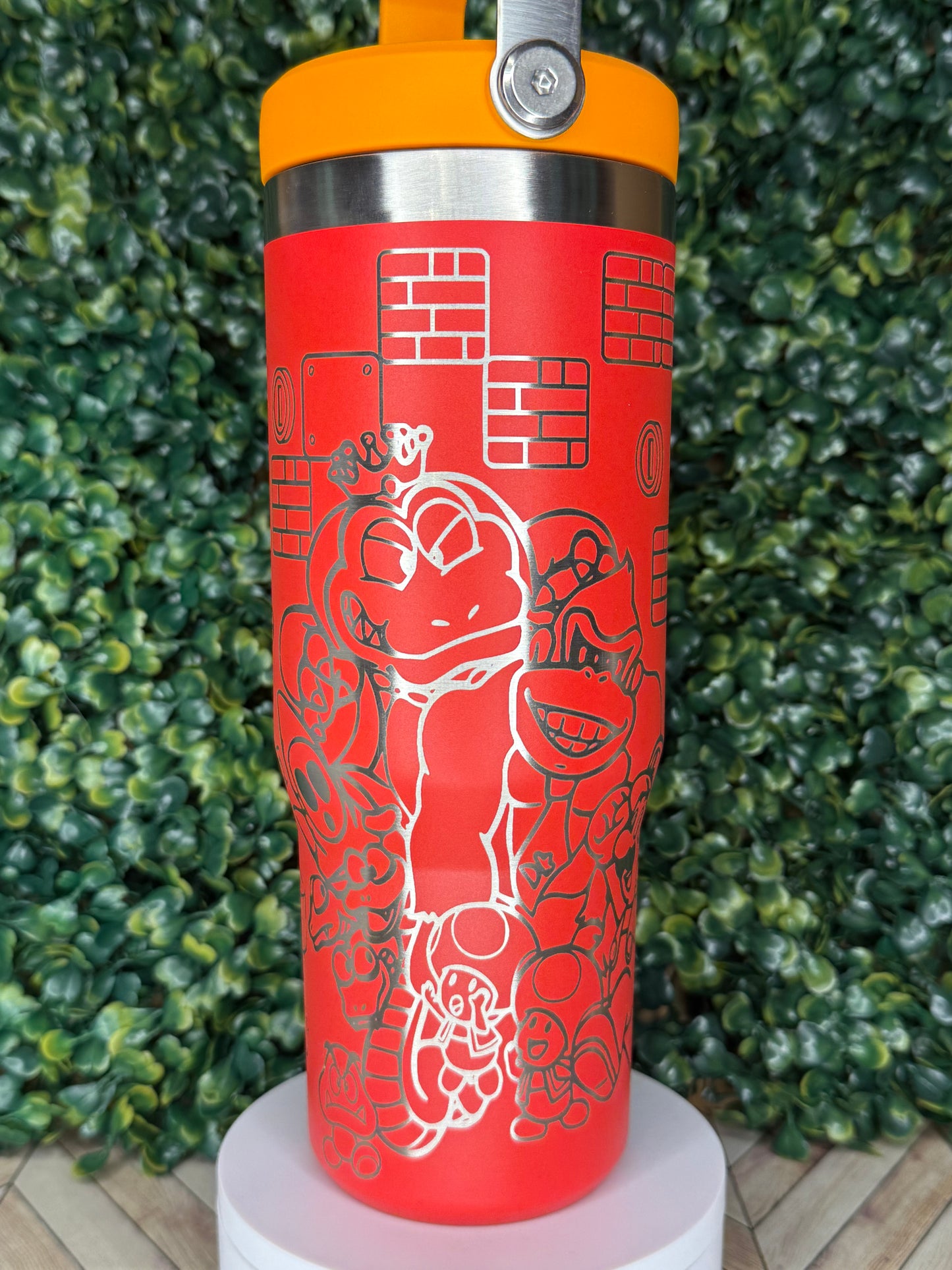 Super Mario Bros Engraved Tumbler - Stanley IceFlow 30oz Flip Straw