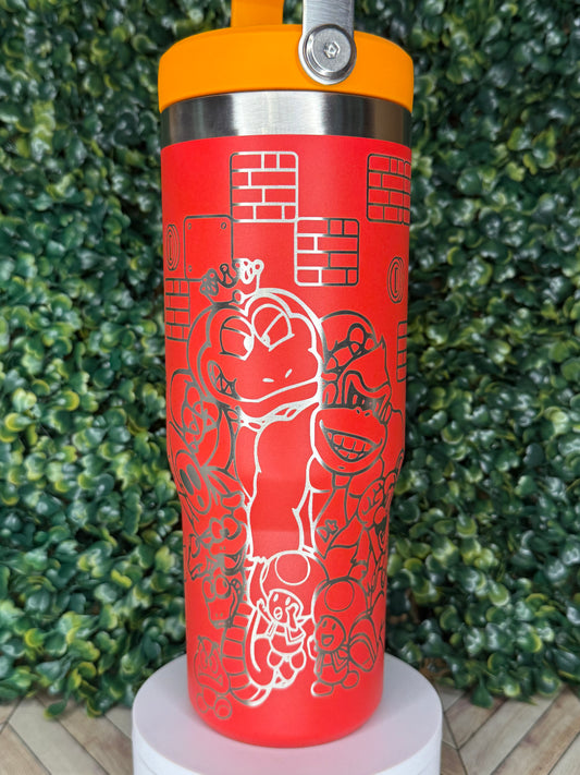 Super Mario Bros Engraved Tumbler - Stanley Quencher 30/40oz