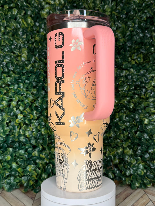 Karol G Tropicoqueta Inspired Engraved Tumbler - Stanley Quencher 30/40oz