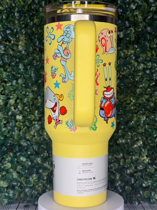 SpongeBob SquarePants UV DTF Tumbler - Stanley Quencher 30/40oz