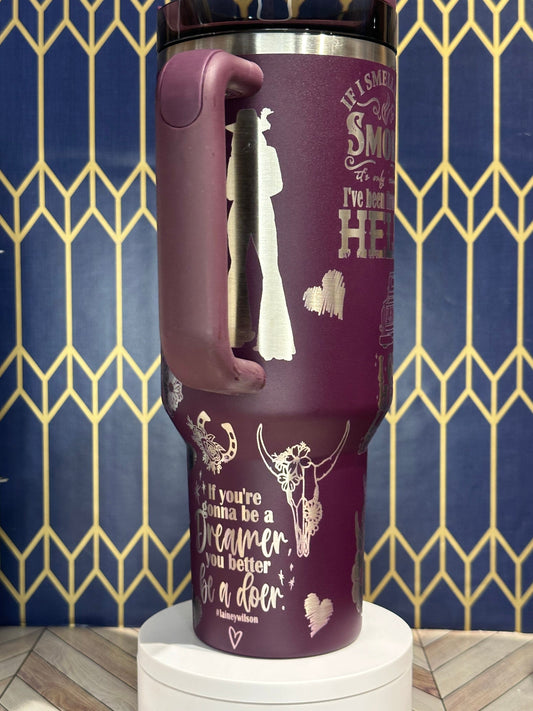 Vaso grabado de Lainey Wilson - Stanley Quencher de 30/40 oz