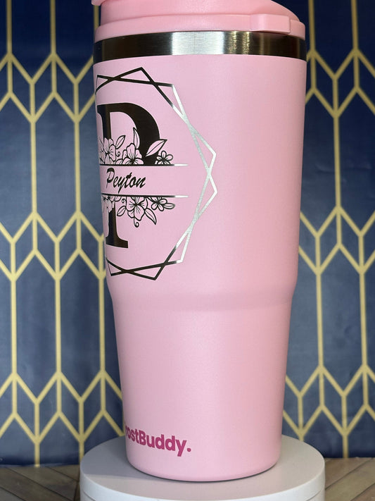 Vaso Stanley Quencher con nombre y monograma grabados (30/40 oz)