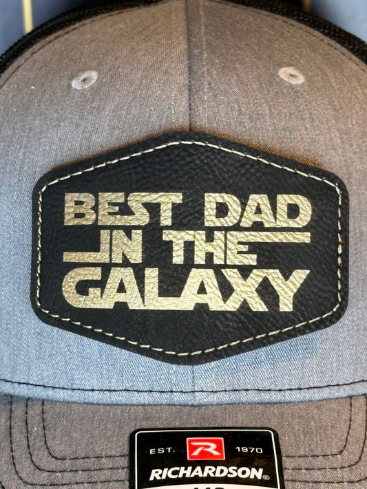 Sombrero con parche de cuero del mejor papá de la galaxia