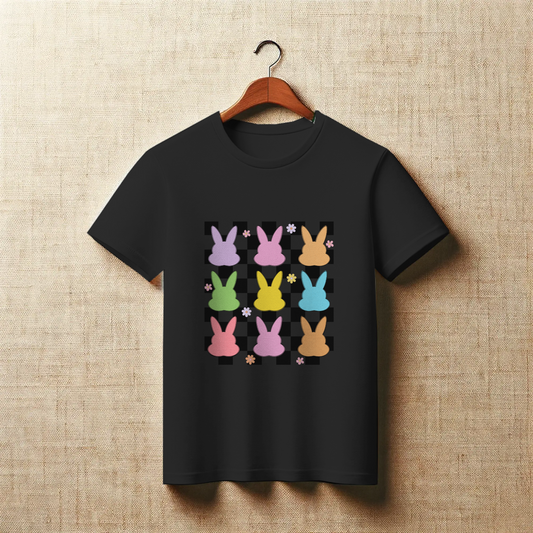 Pastel Bunny Grid Aesthetic Easter Graphic Apparel