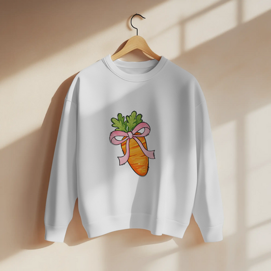 Coquette Easter Carrot Bow Graphic Apparel