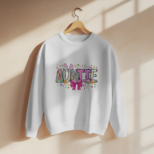 Coquette Easter AUNTIE Bow Graphic Apparel