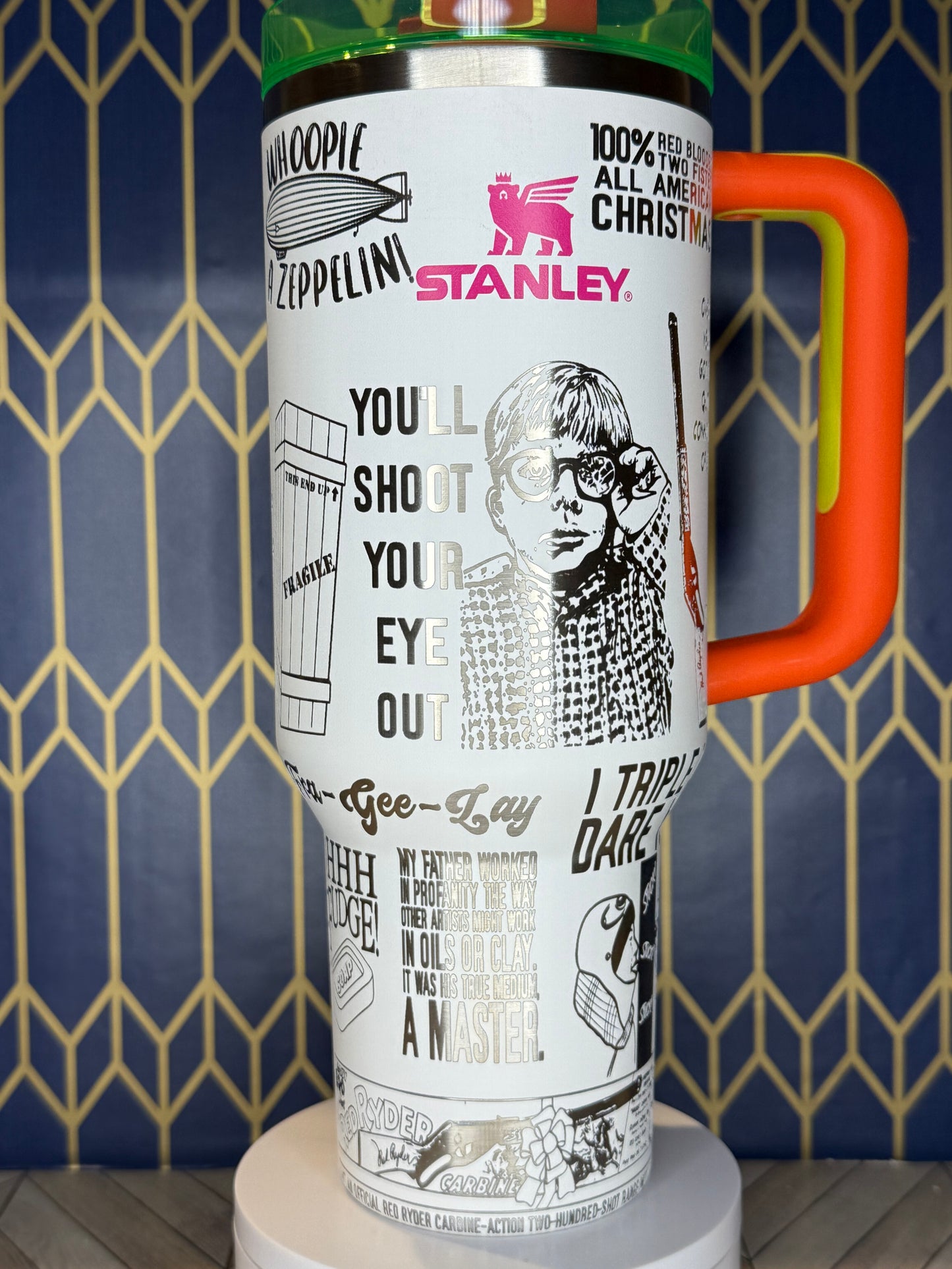 A Christmas Story Engraved Tumbler - Stanley IceFlow 30oz Flip Straw