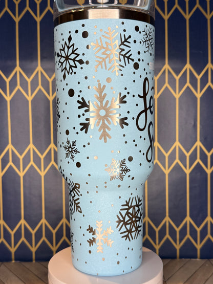 Let It Snow Engraved Tumbler - Stanley IceFlow 30oz Flip Straw