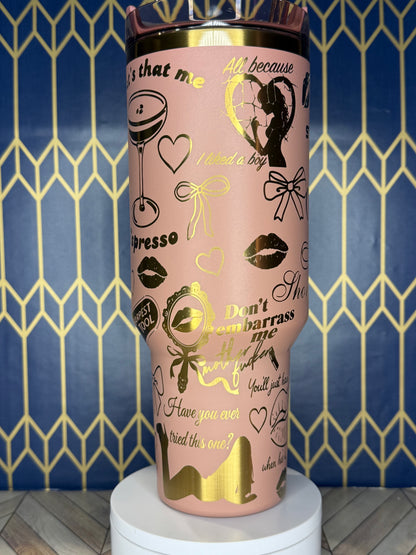 Short ’n Sweet Pop Star Engraved Tumbler - Stanley Quencher 30/40oz