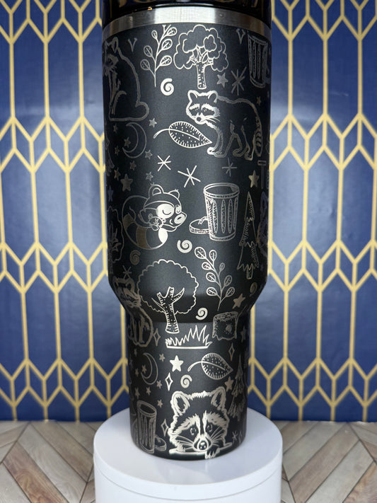 Raccoon-Themed Tumbler - Stanley IceFlow 30oz Flip Straw