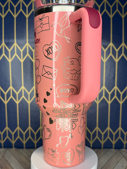 XOXO Valentine’s Day Tumbler - Stanley IceFlow 30oz Flip Straw