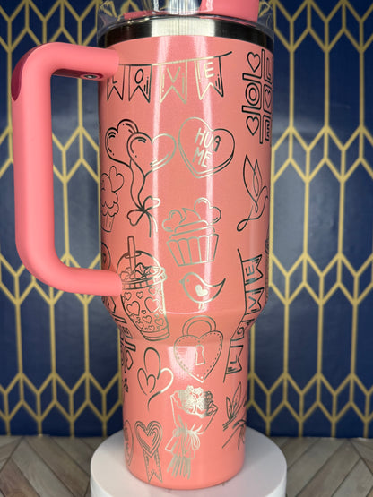 XOXO Valentine’s Day Tumbler - Stanley IceFlow 30oz Flip Straw