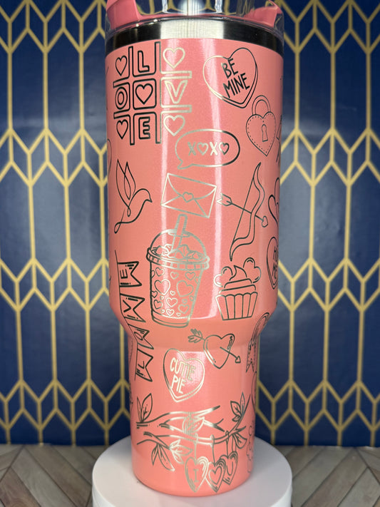 XOXO Valentine’s Day Tumbler - Stanley IceFlow 30oz Flip Straw