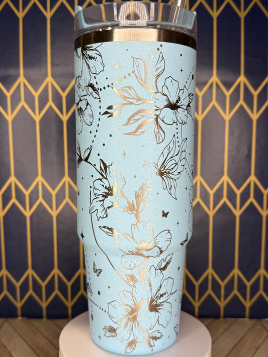 Moonlit Blossoms Tumbler - Stanley Quencher 30/40oz