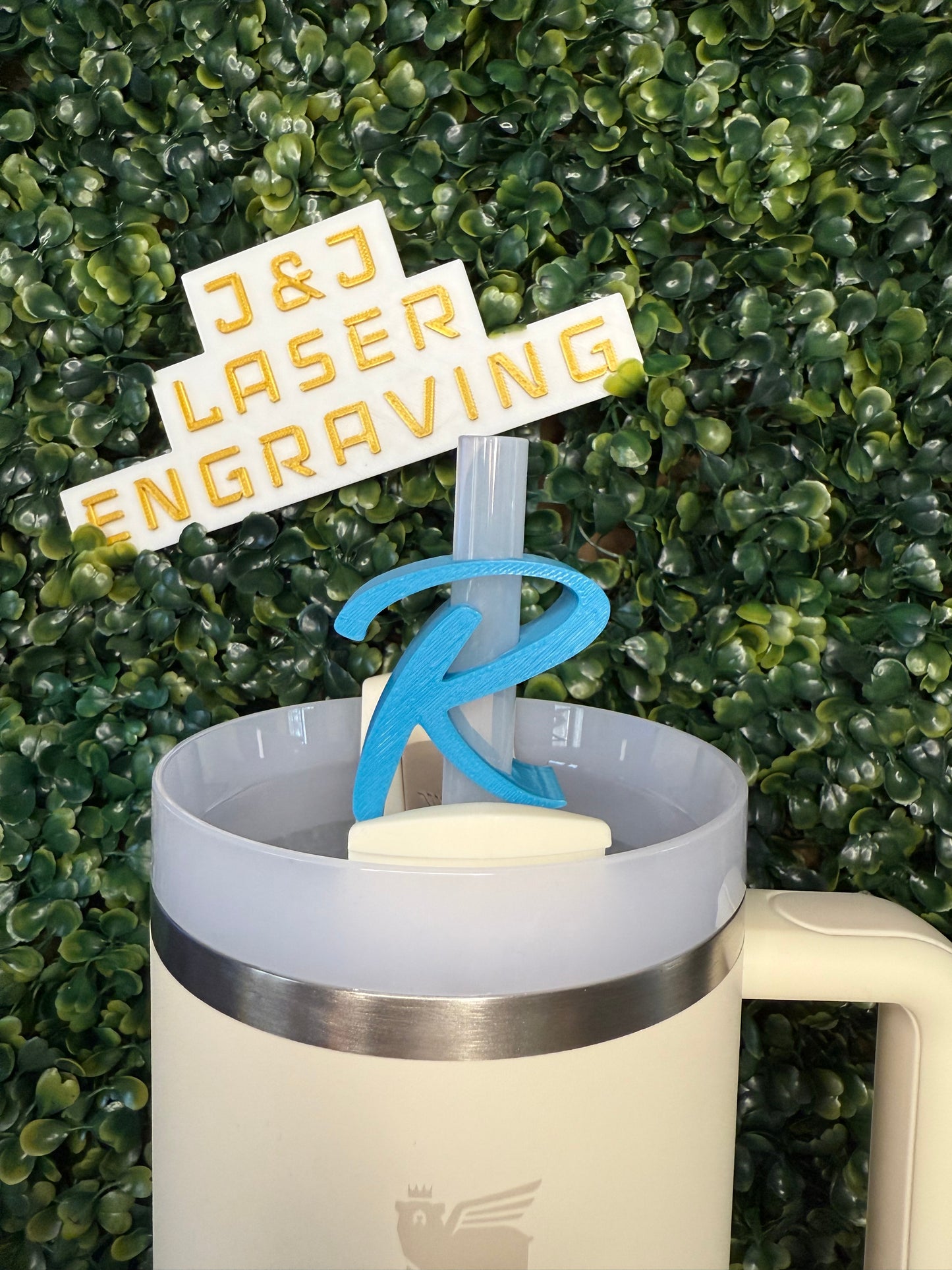 Personalized Script Letter Straw Topper