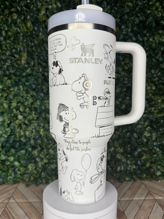 Beagle-Inspired Engraved Tumbler - Stanley Quencher 30/40oz