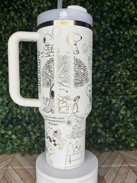 Beagle-Inspired Engraved Tumbler - Stanley Quencher 30/40oz