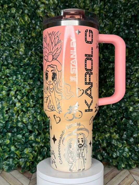 Karol G Tropicoqueta Inspired Engraved Tumbler - Stanley Quencher 30/40oz