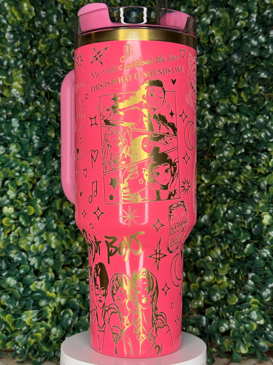 KPop Demon Hunters Engraved Tumbler - Stanley IceFlow 30oz Flip Straw