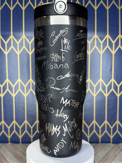 Disney Character Signatures Tumbler - Stanley IceFlow 30oz Flip Straw