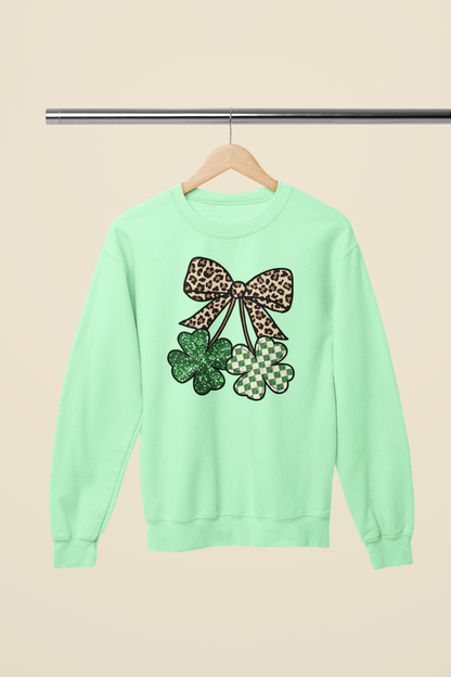 Leopard Bow Shamrock Graphic Apparel