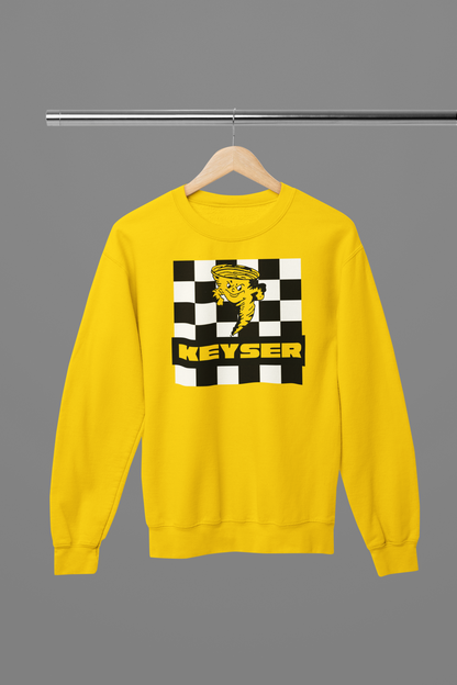 Keyser Tornado B&W Checkered Crew Neck Sweater