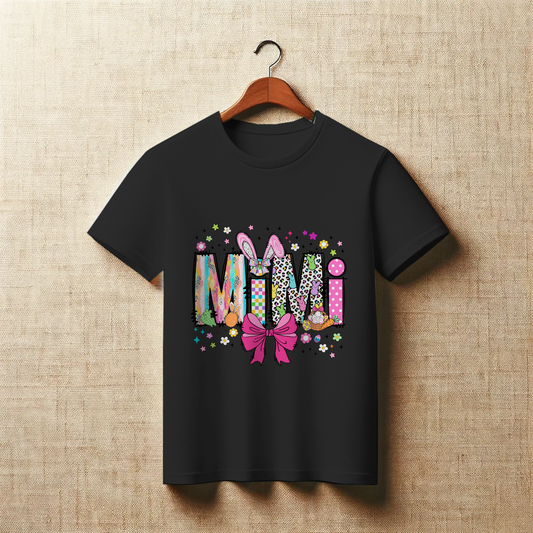 Coquette Easter MIMI Patchwork Bow Graphic Apparel