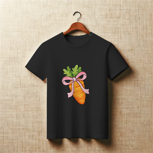 Coquette Easter Carrot Bow Graphic Apparel