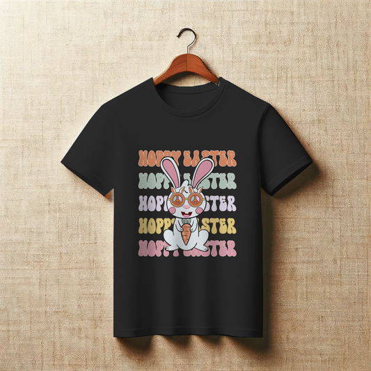 Groovy Hippie Easter Bunny Peace Graphic Apparel