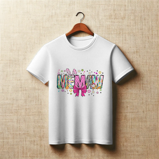 Coquette Easter MEMAW Bow Graphic Apparel
