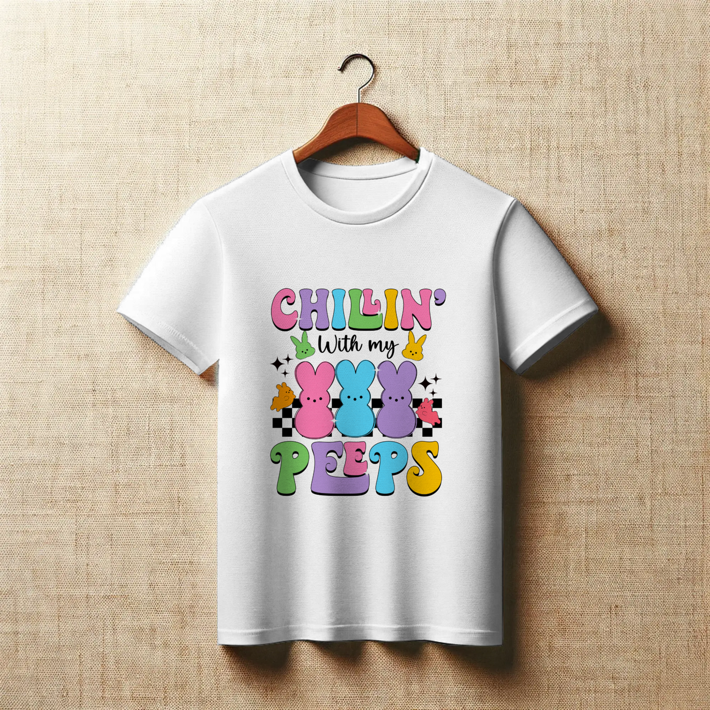 Chillin’ With My Peeps Retro Easter Graphic Apparel