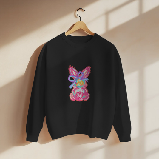 Coquette Pastel Bunny Bow Graphic Easter Apparel