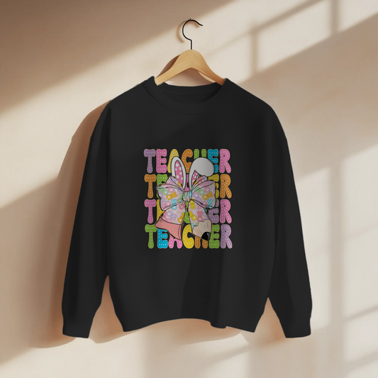 Retro Teacher Easter Bunny Graphic Apparel