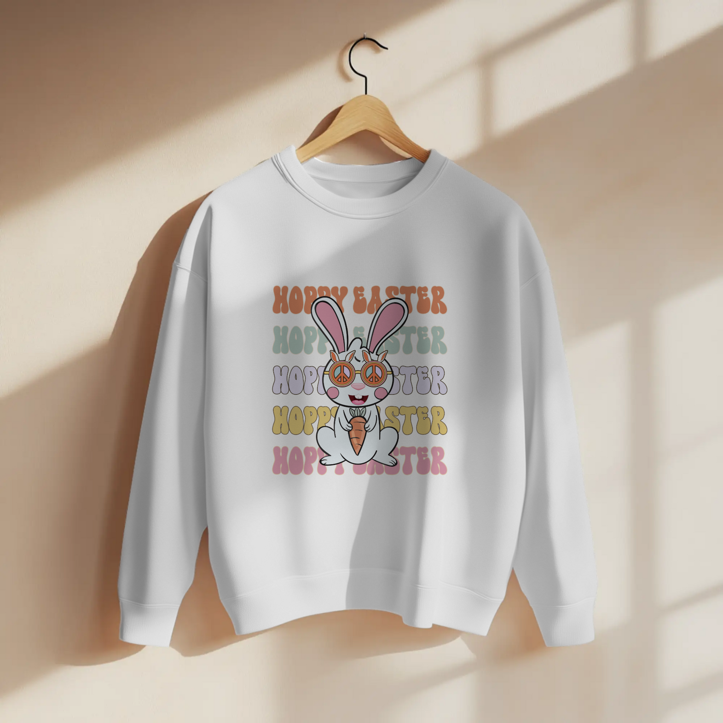 Groovy Hippie Easter Bunny Peace Graphic Apparel