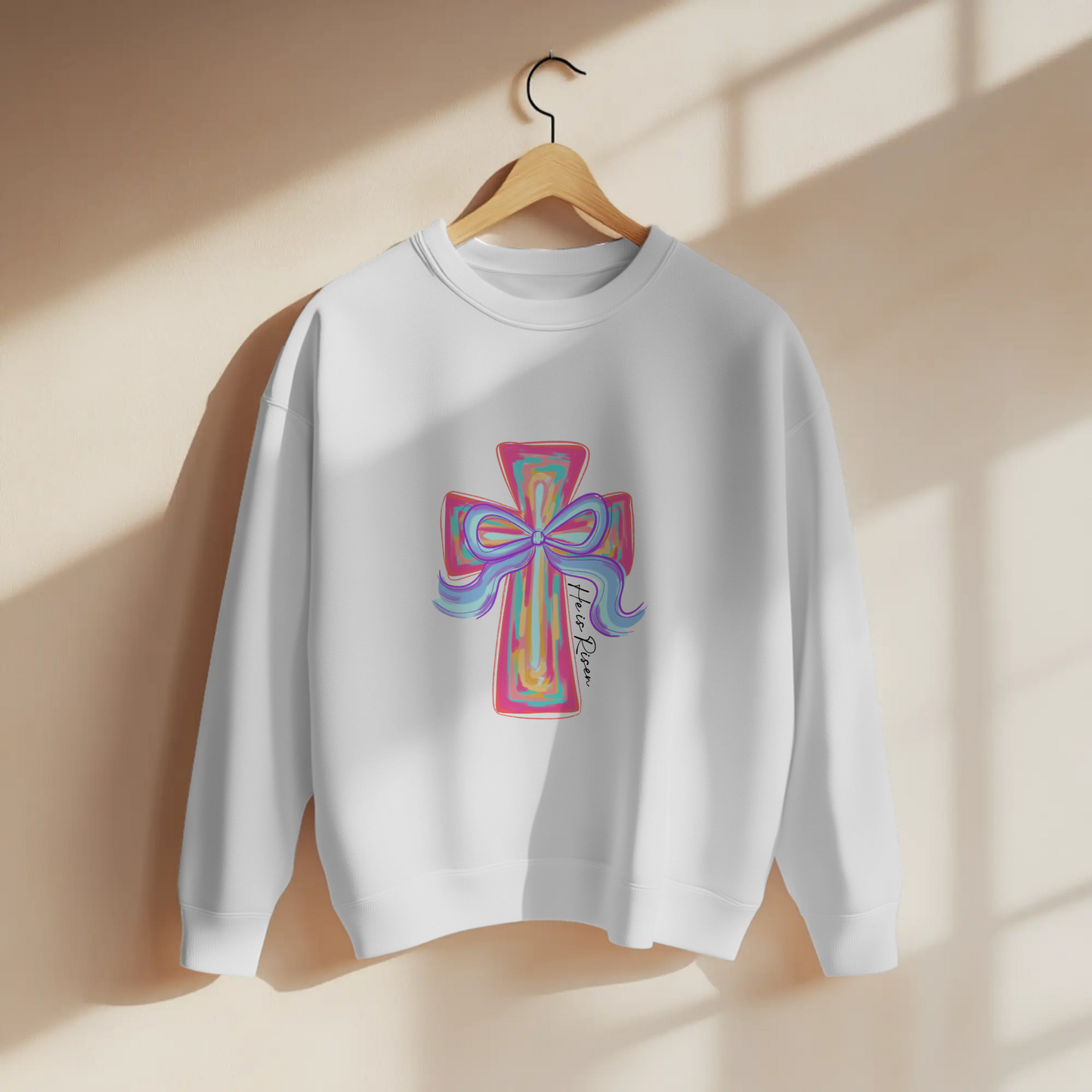 Pastel Faith Cross Bow Graphic Christian Easter Apparel