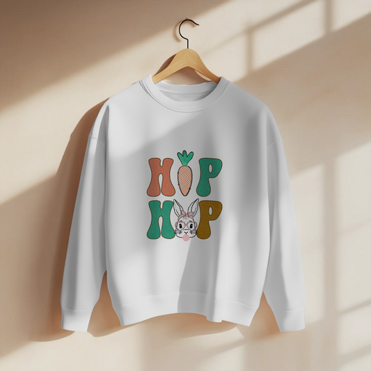 Retro Hippity Hop Bunny Graphic Easter Apparel
