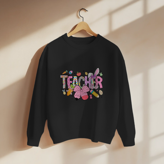 Cute Teacher Easter Icons Graphic Apparel