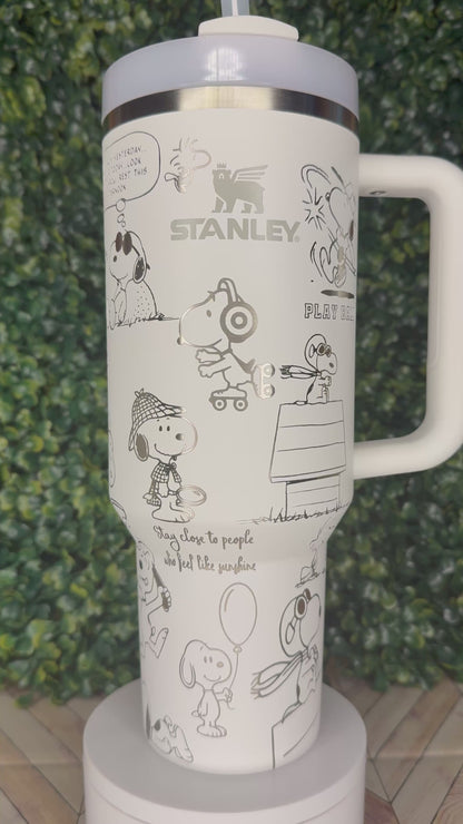 Beagle-Inspired Engraved Tumbler - Stanley Quencher 30/40oz