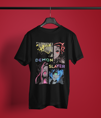 Demon Slayer Shirt, Tanjiro Nezuko Zenitsu Inosuke Tee, Kimetsu no Yaiba Shirt, Minimal Anime Shirt, Neon Anime Tee, Demon Slayer Aesthetic Shirt, Anime Gift