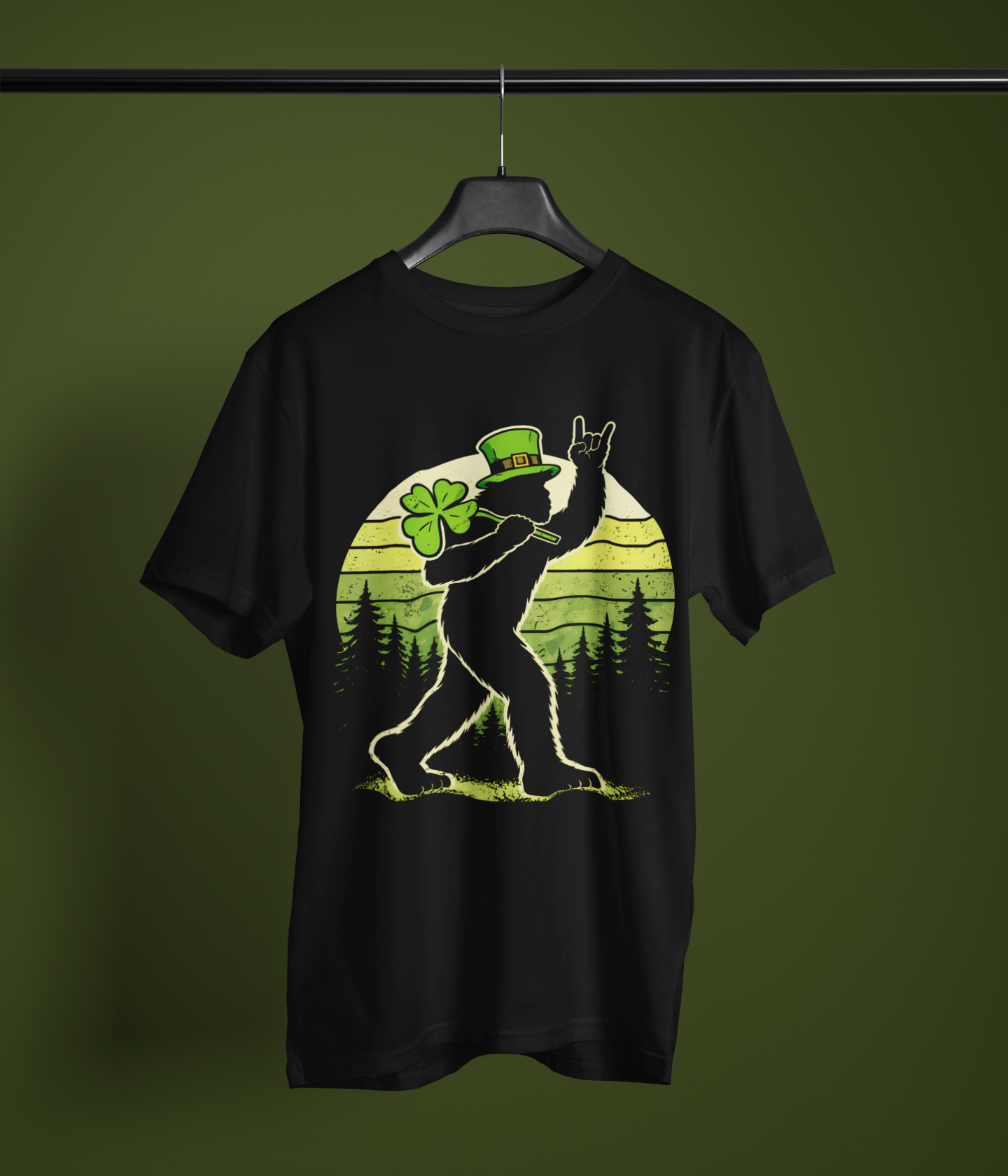 Lucky Sasquatch Shamrock Graphic Apparel